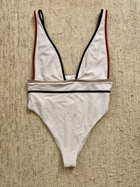 Helen Owen Swimwear Size Large White One Piece Swimsuit